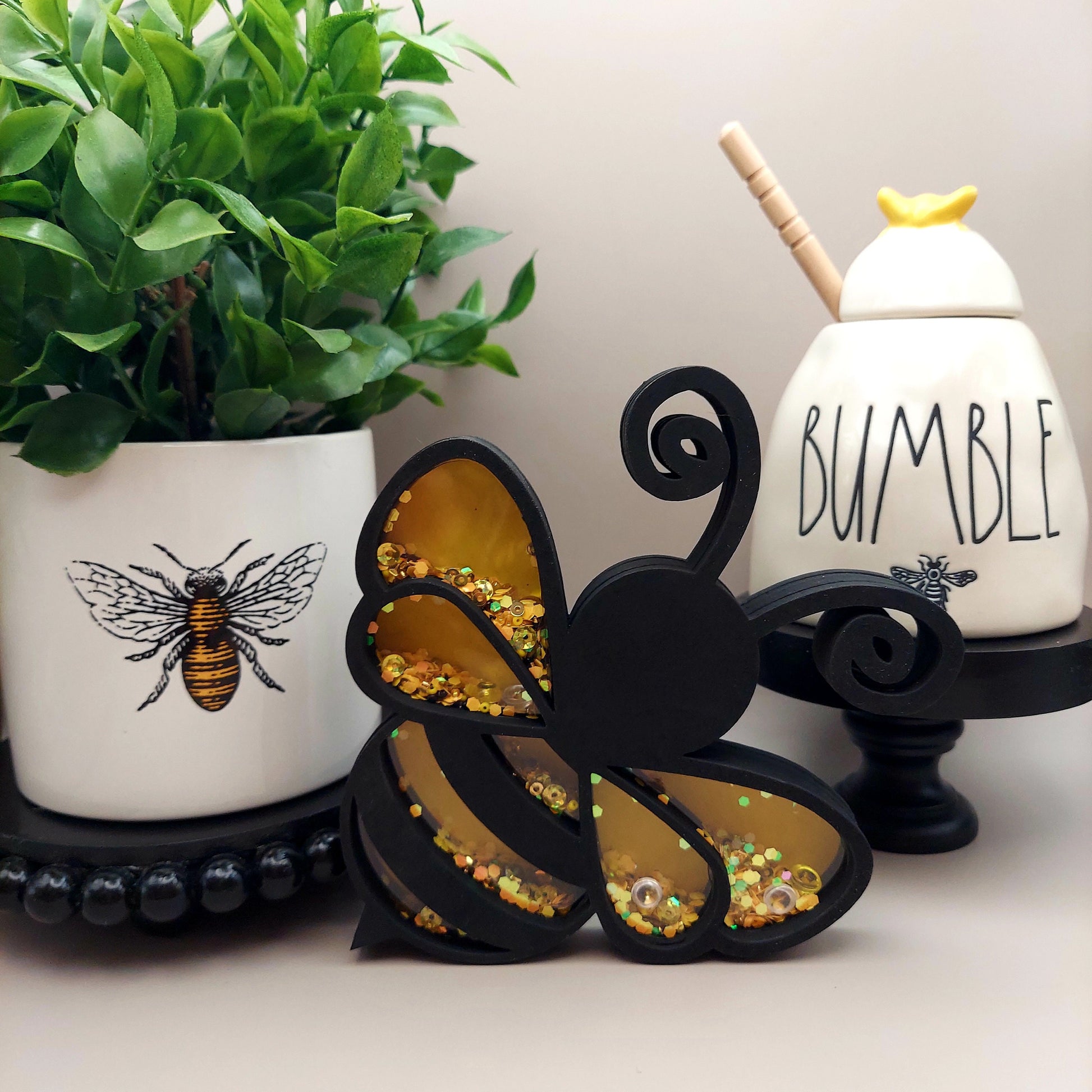 Bee Shaker Sign, Honey Bee, Bumble Bee Decor, Bumble Bee Shaker, Honey Bee  Shaker Sign, Shaker Sign, Bee Tiered Tray, Bee Hutch Decor